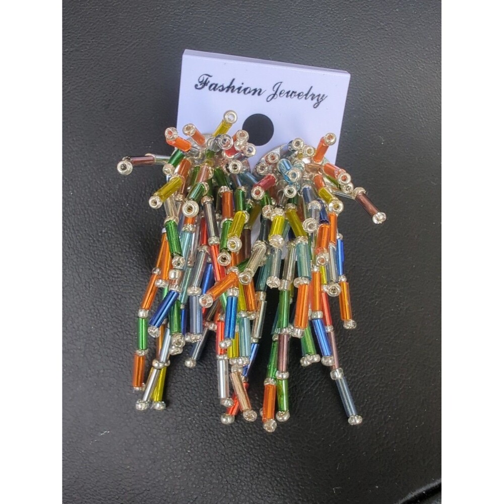 Shimmery Seed Bead Earrings